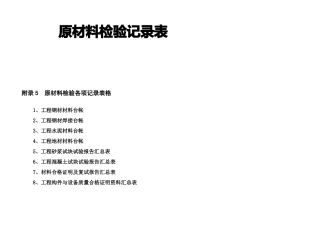 原材料检验记录表