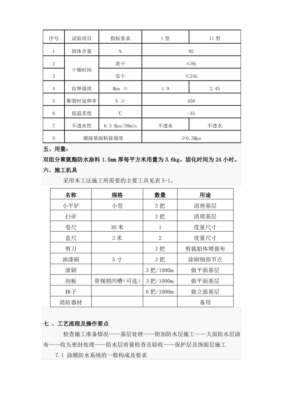 双组分聚氨酯防水涂料施工方案_第2页