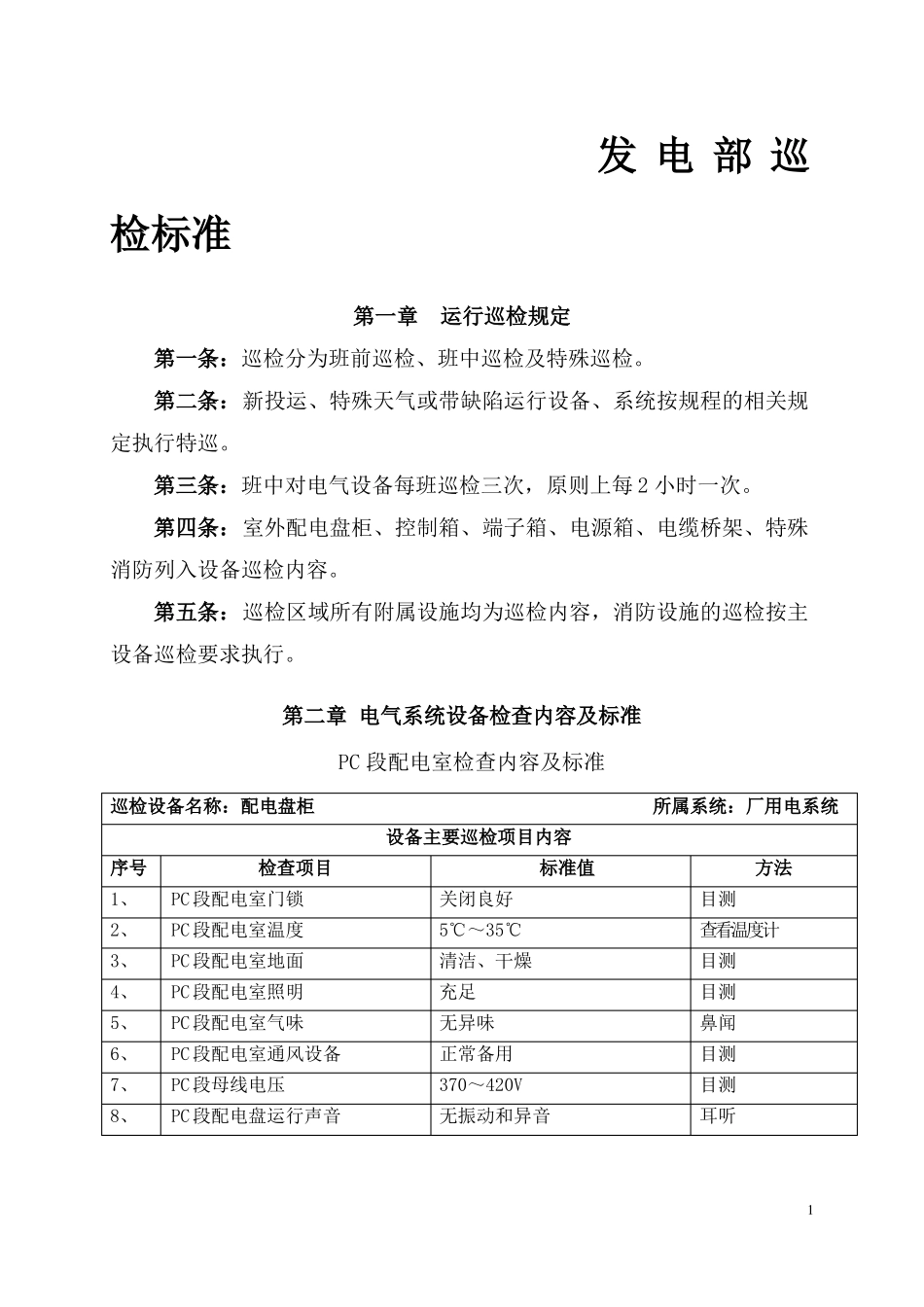 发电部电气巡检标准_第2页