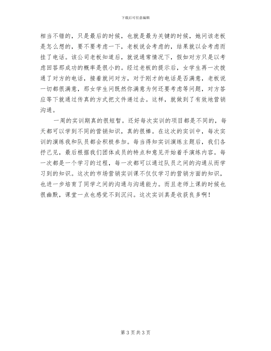 2024年市场营销课实训总结_第3页