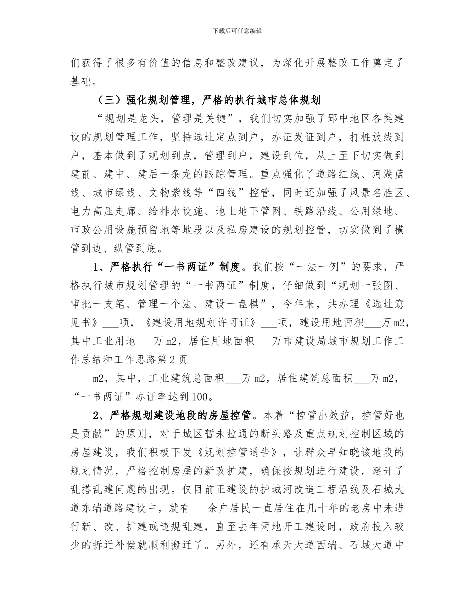 2024年市建设局城市规划工作工作总结和工作思路_第3页