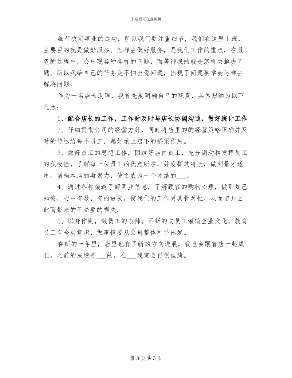 2024年店长助理工作个人总结_第3页