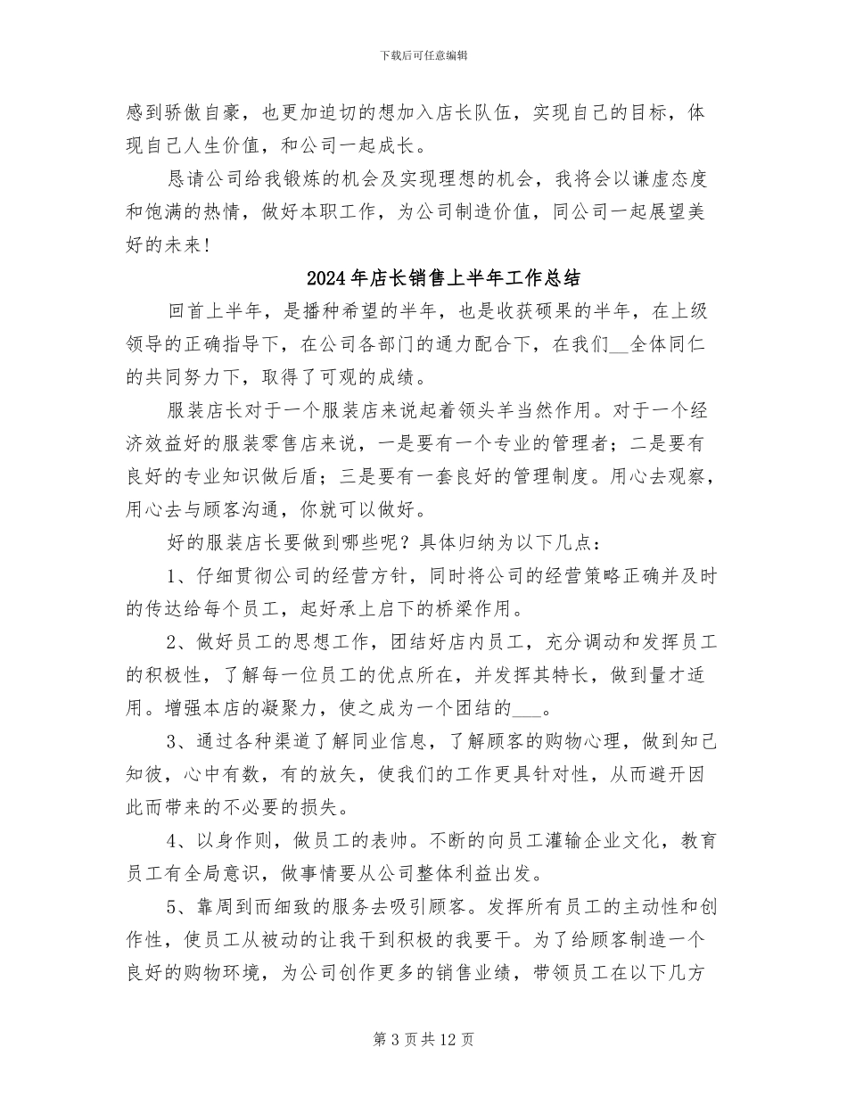 2024年店长试用期工作总结范文_第3页