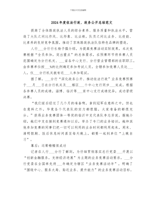 2024年度依法行政、政务公开总结范文