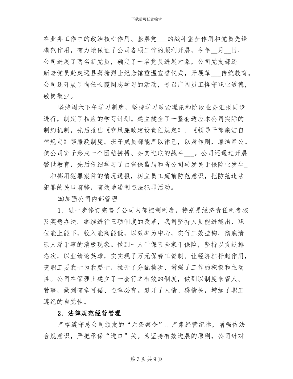 2024年度保险工作总结_第3页