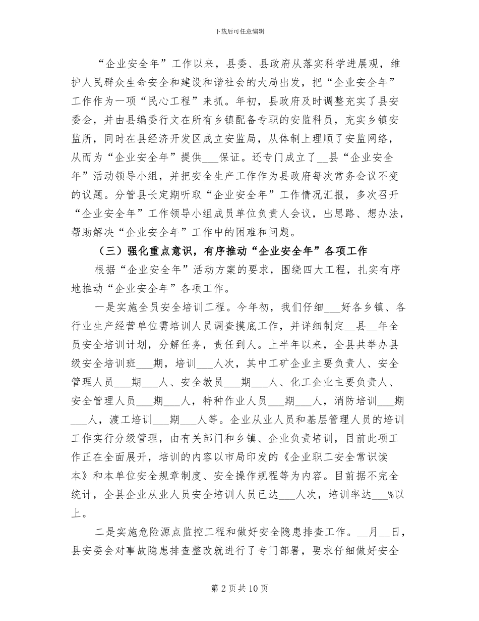 2024年度全县安全生产工作总结_第2页