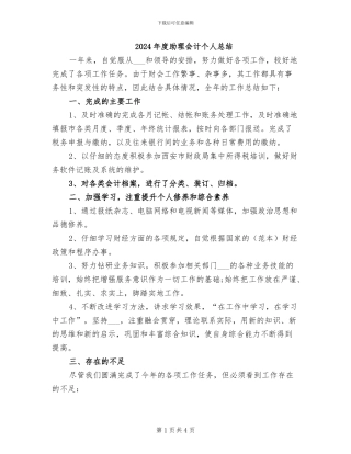 2024年度助理会计个人总结