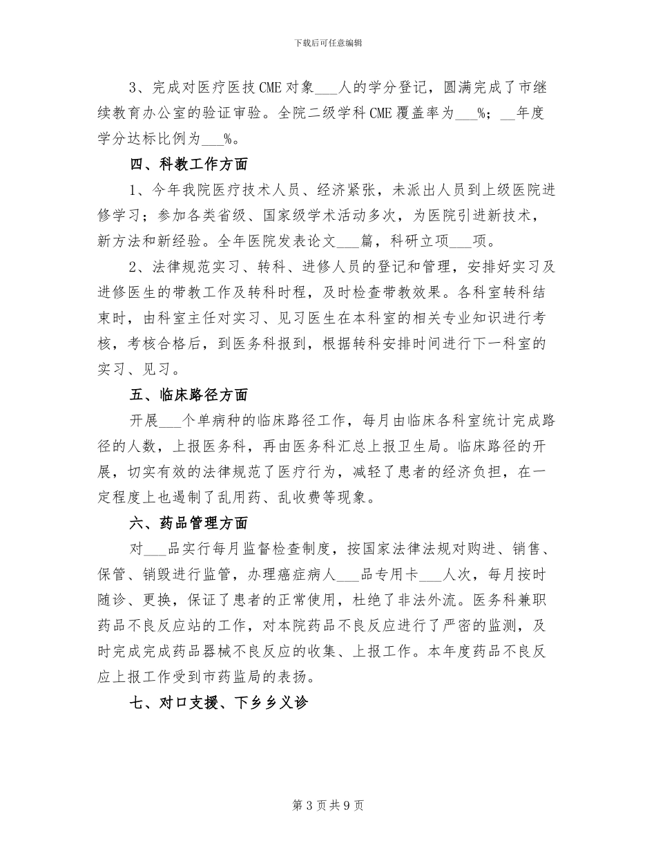 2024年度医务科个人工作总结_第3页