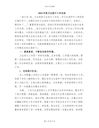 2024年度卫生统计工作总结