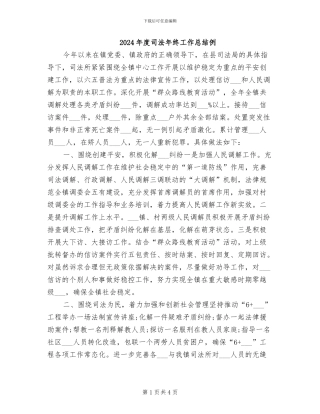 2024年度司法年终工作总结例