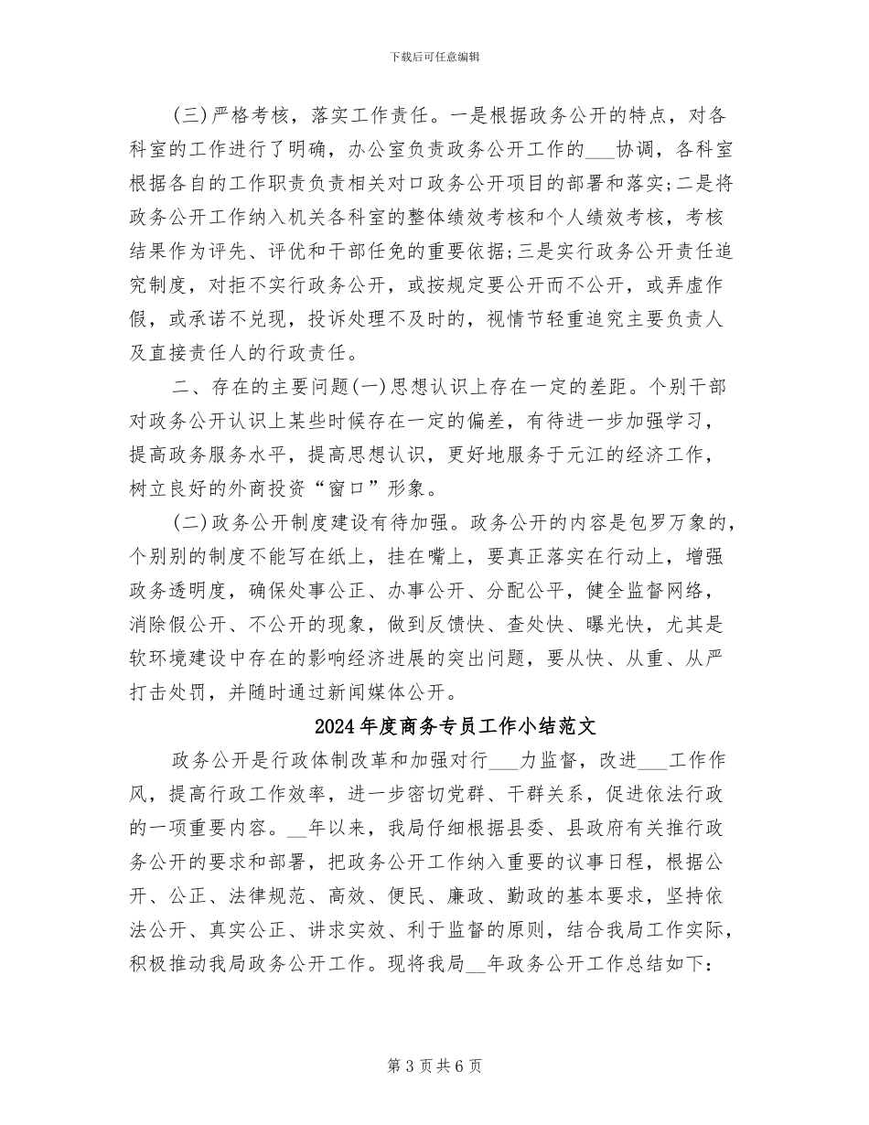 2024年度商务专员工作小结_第3页