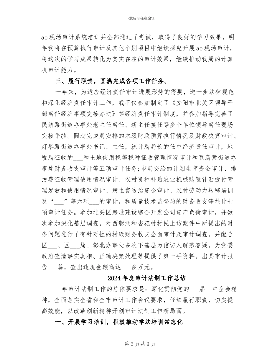 2024年度审计工作总结范文_第2页