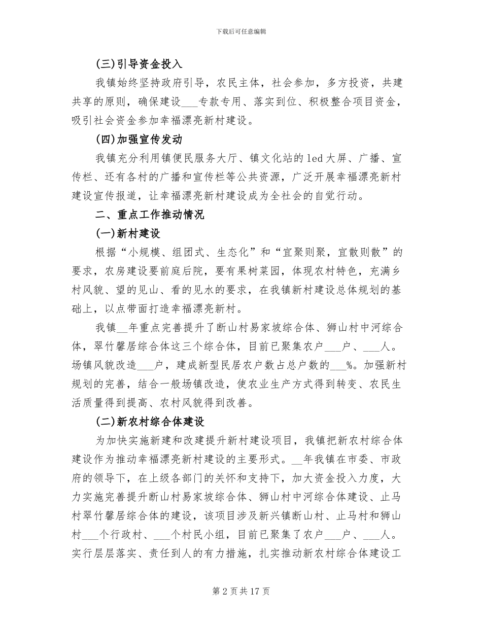 2024年度新农村建设工作总结范文_第2页