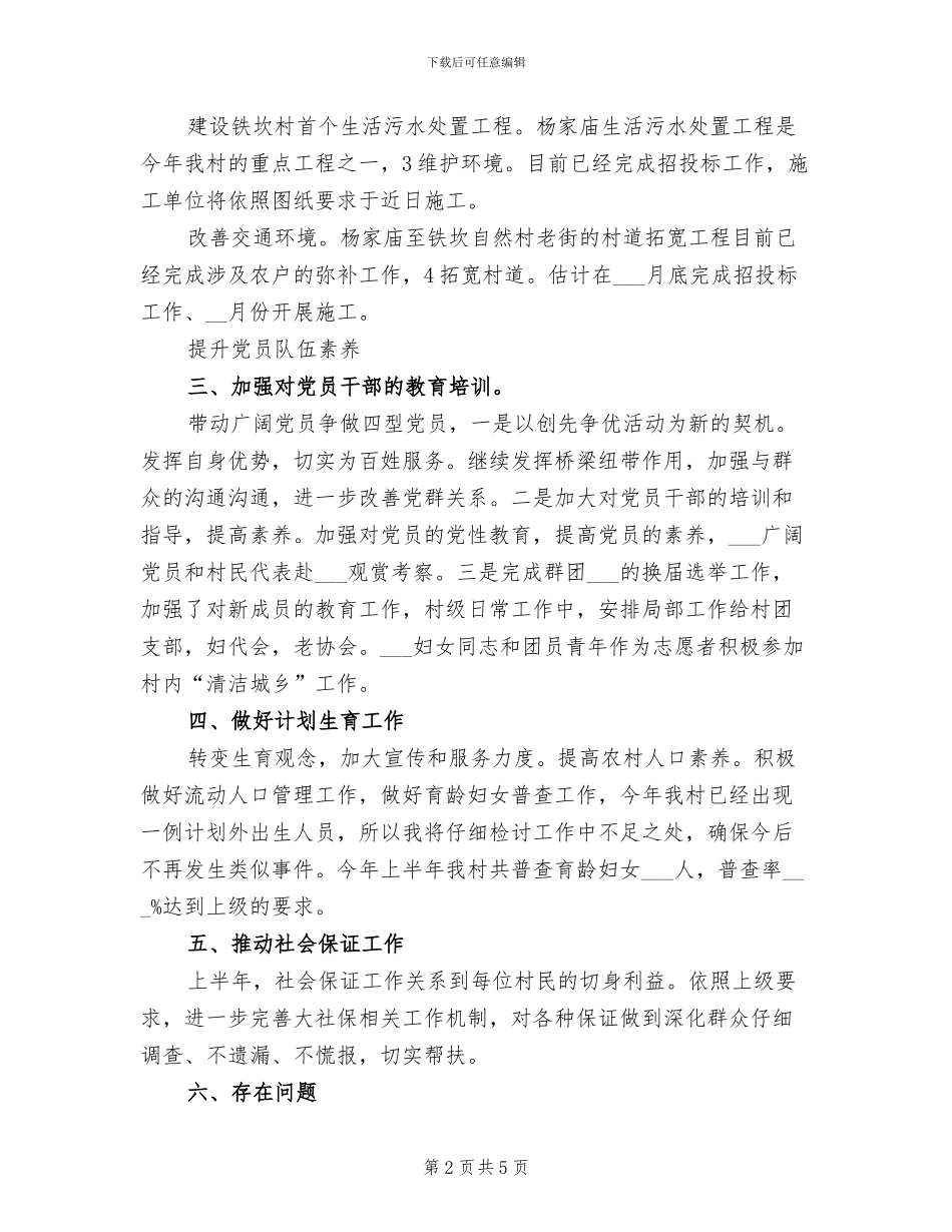 2024年度村政府半年小结和计划_第2页