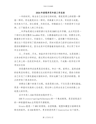 2024年度程序员年度工作总结