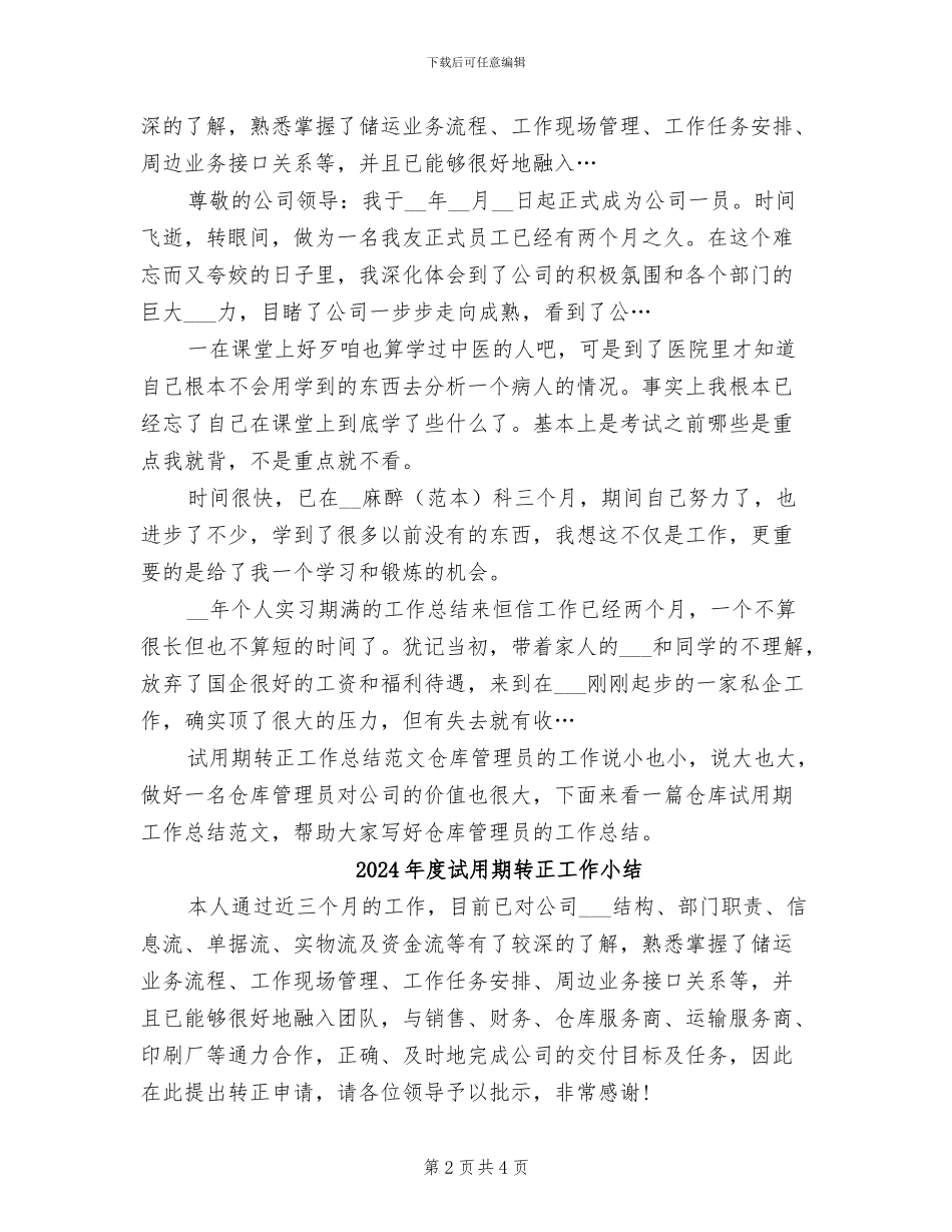 2024年度试用期工作总结_第2页