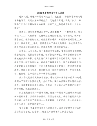 2024年度超市会计个人总结