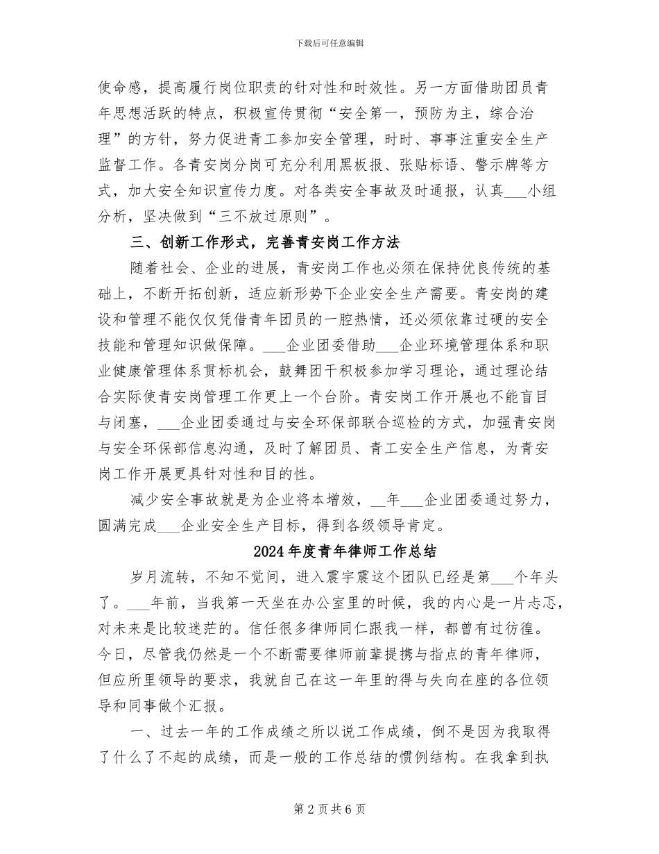 2024年度青安岗工作总结_第2页