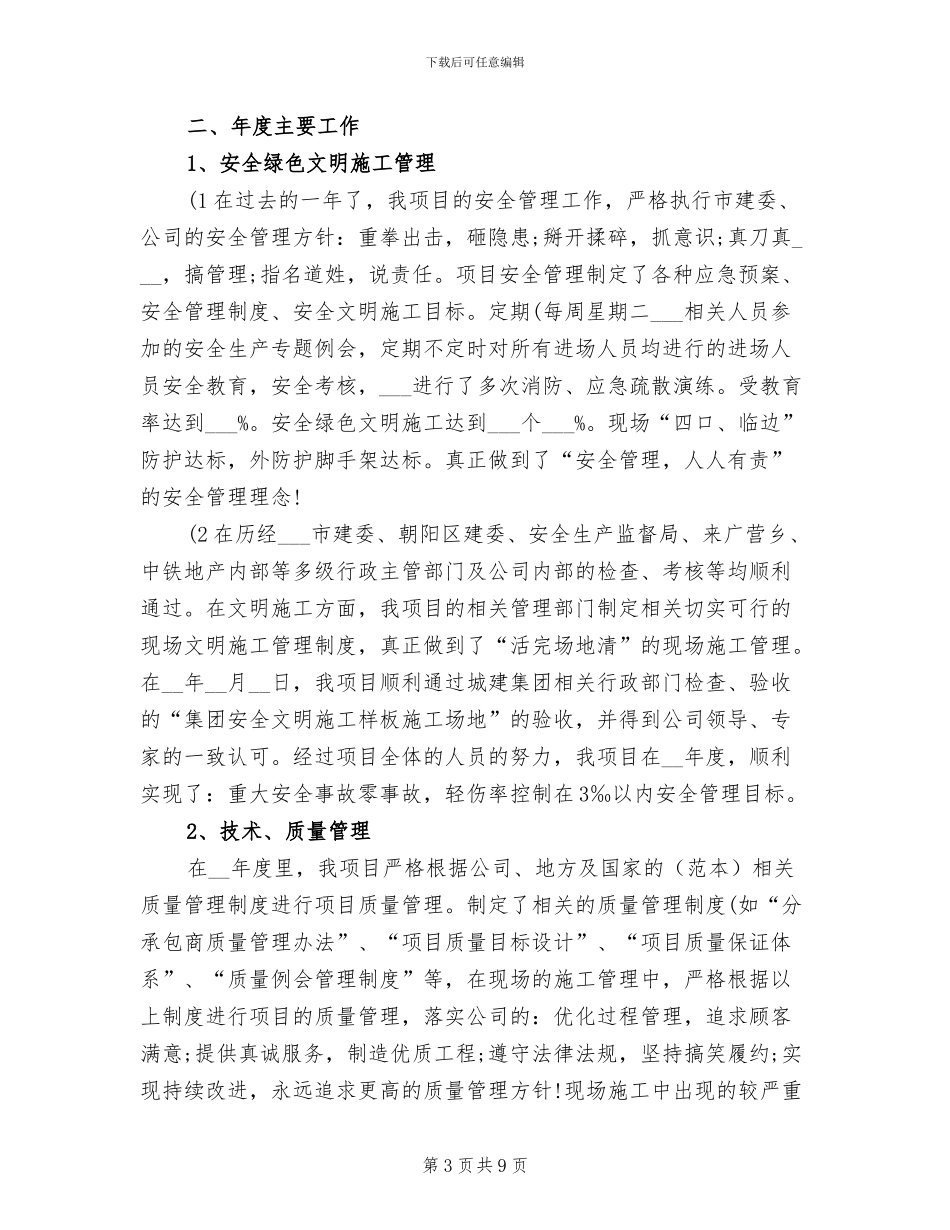 2024年度项目实施工作总结范文_第3页