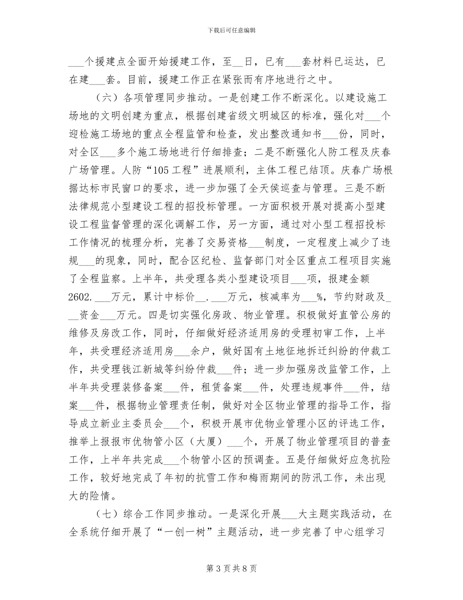 2024年建设局各项职能发挥情况半年总结_第3页