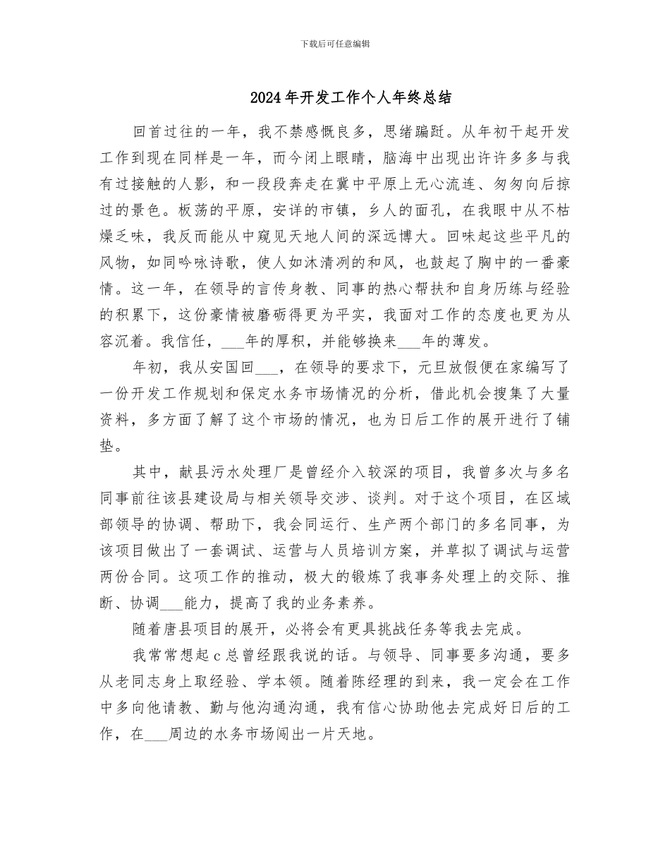 2024年开发工作个人年终总结_第1页