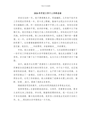 2024年开发工作个人年终总结