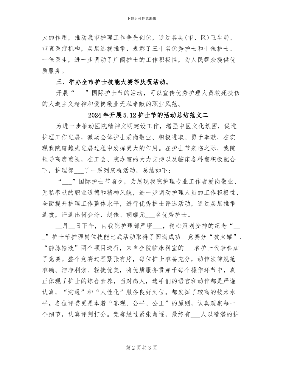 2024年开展5.12护士节的活动总结范文一_第2页