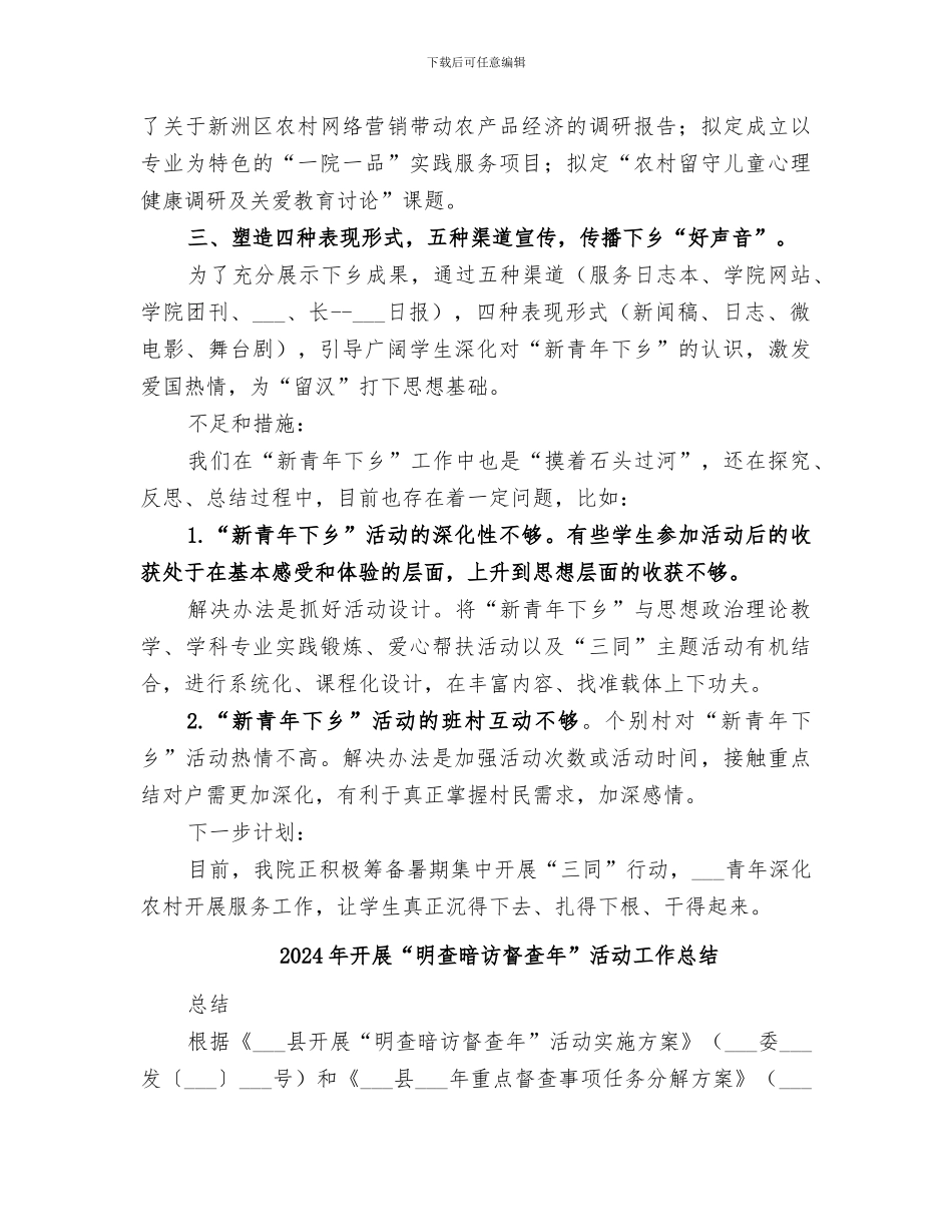 2024年开展“新青年下乡”活动特色总结_第3页