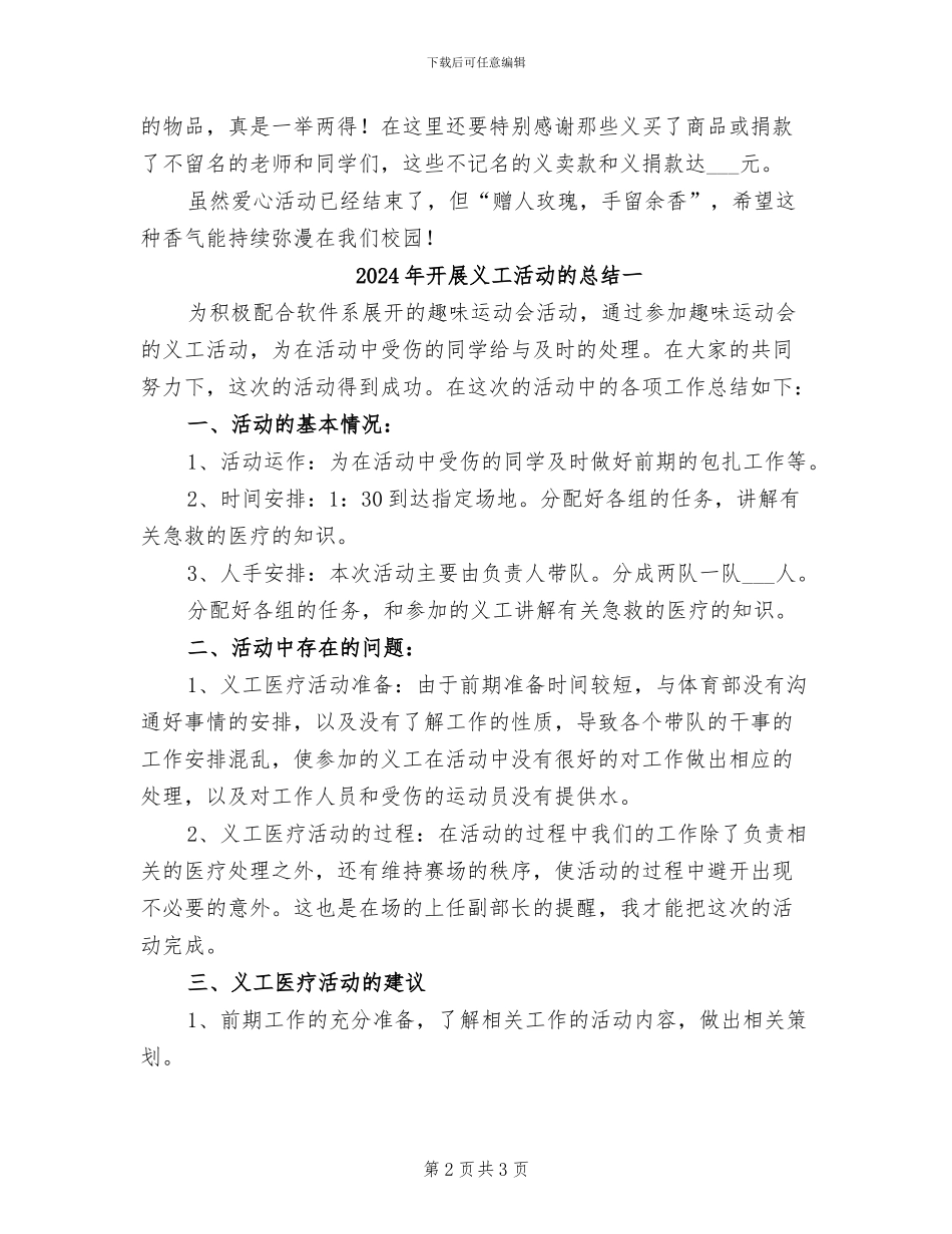 2024年开展义卖的活动总结二_第2页