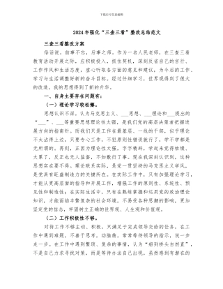 2024年强化“三查三看”整改总结范文