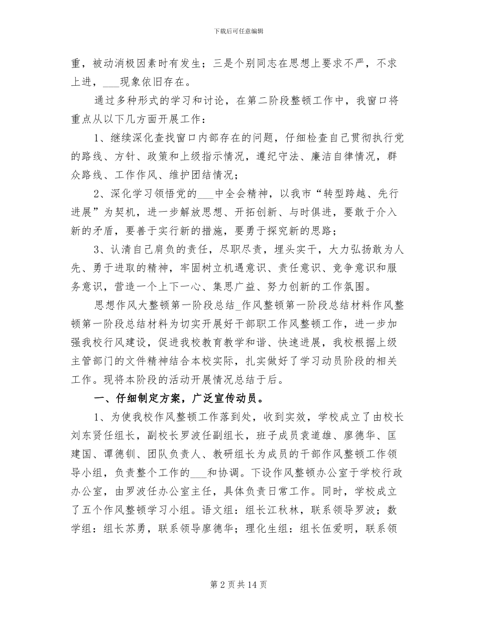 2024年思想作风大整顿第一阶段总结_第2页