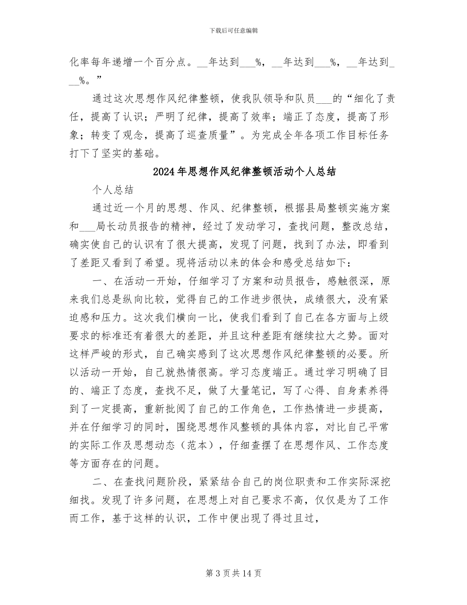 2024年思想作风纪律整顿工作总结_第3页