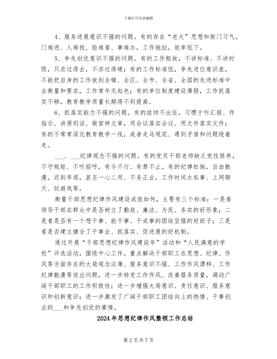 2024年思想纪律作风建设学习总结_第2页