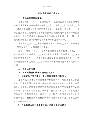 2024年思政部工作总结
