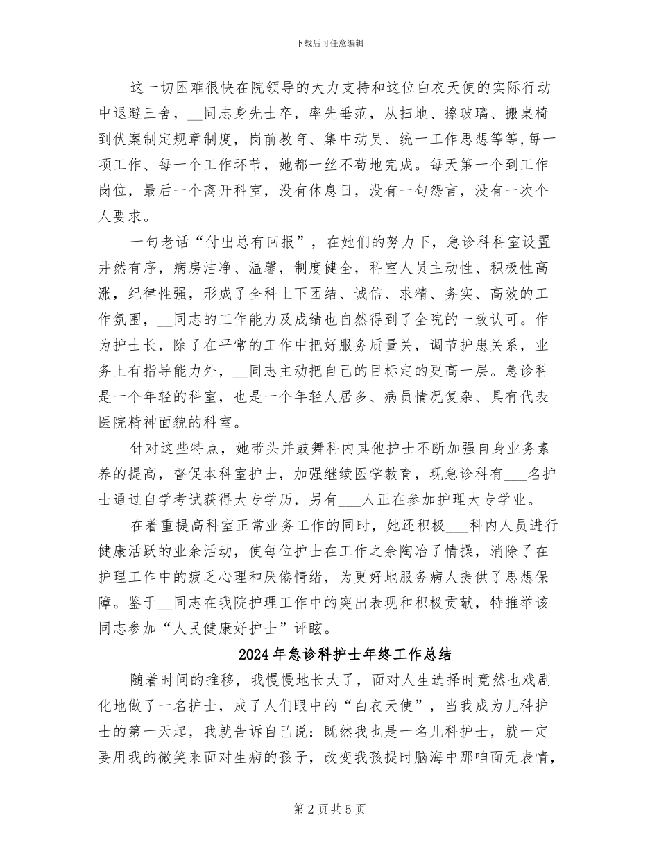 2024年急诊科护士年终个人工作总结样本_第2页