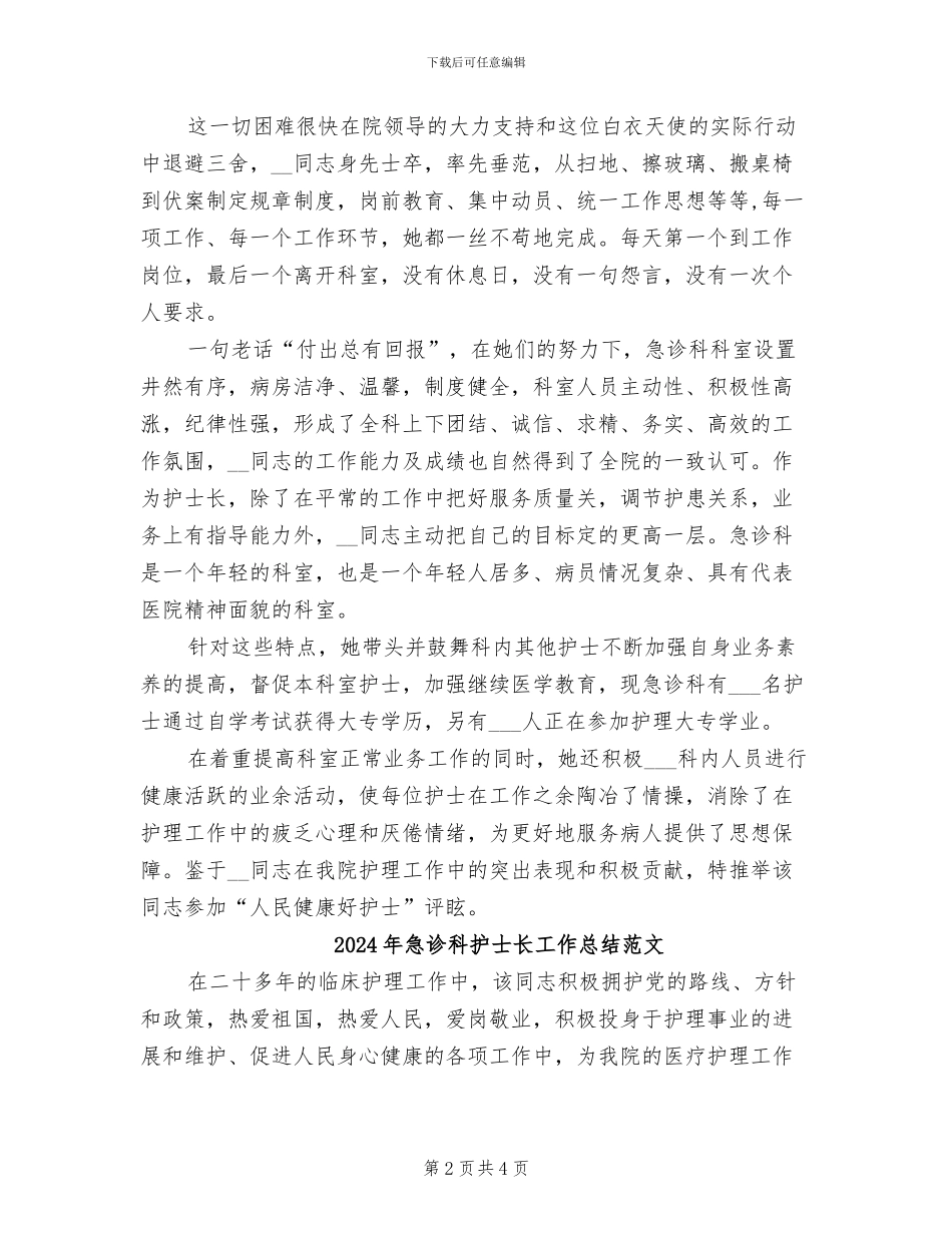 2024年急诊科护士长工作总结_第2页