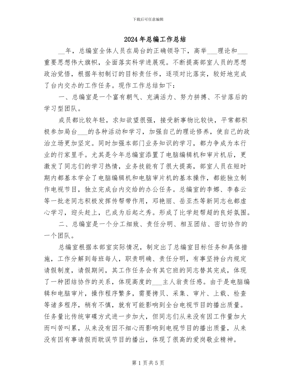 2024年总编工作总结_第1页