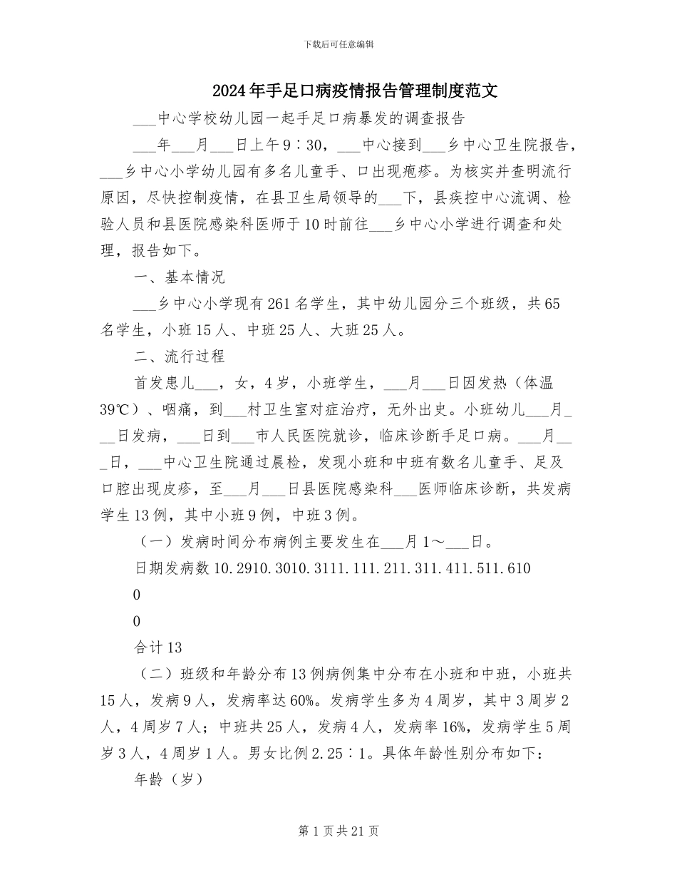 2024年手足口病疫情报告管理制度范文_第1页
