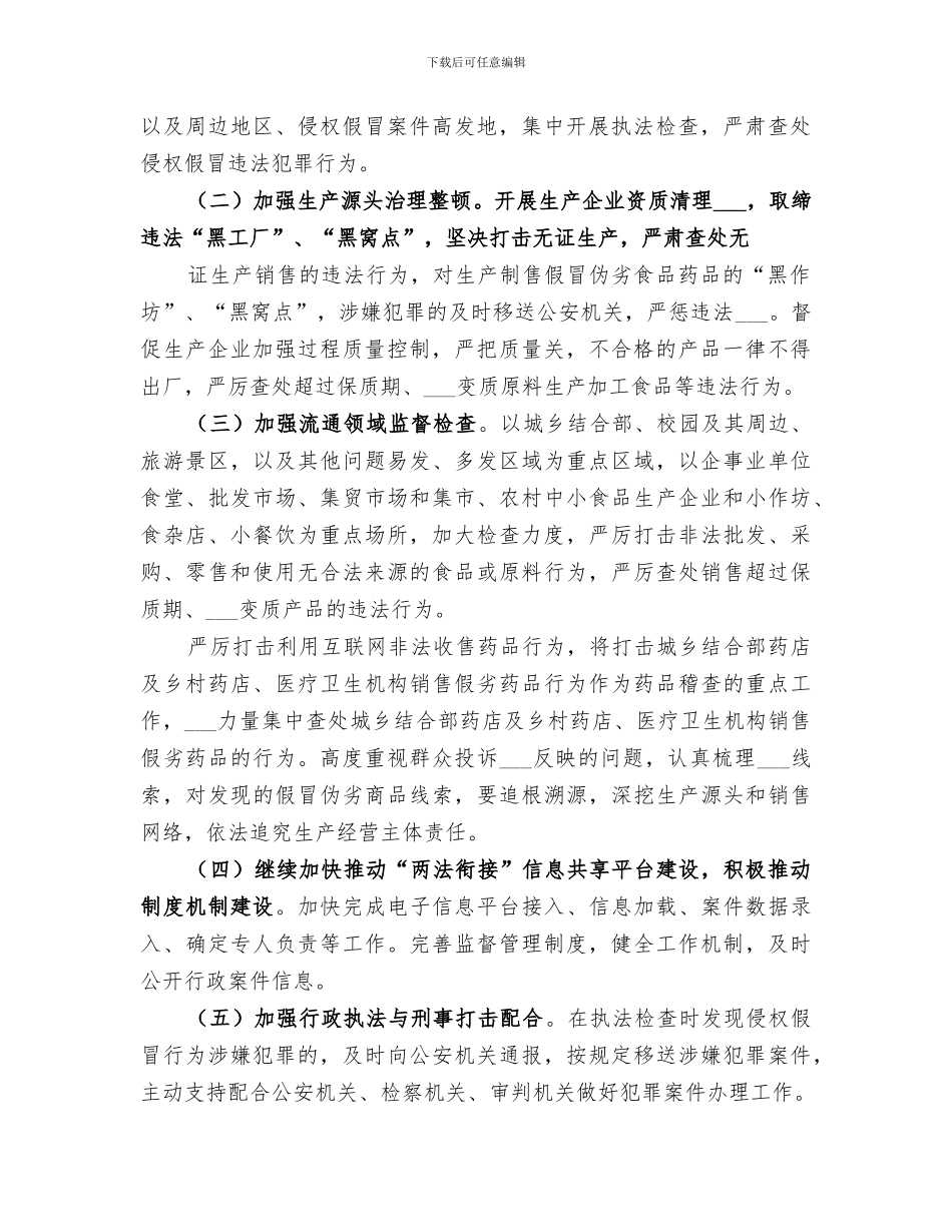 2024年打击假冒伪劣食品药品行动总结范本_第2页