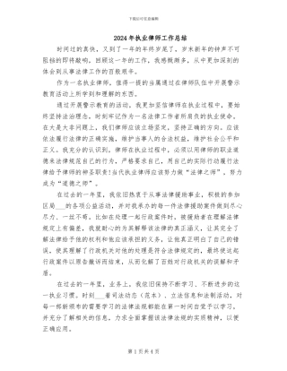 2024年执业律师工作总结