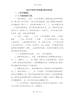 2024年扶贫专项实施方案自查总结