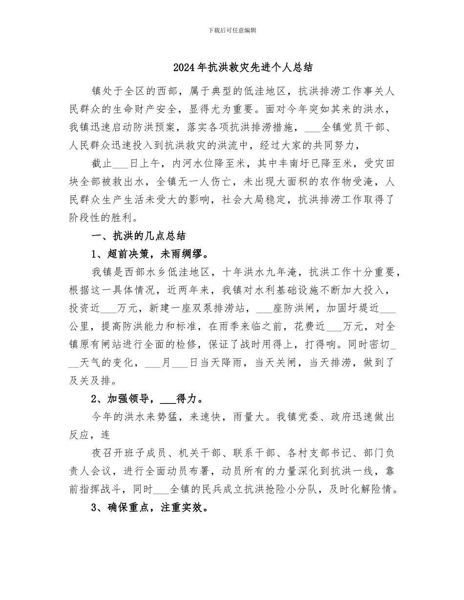 2024年抗洪救灾先进个人总结_第1页