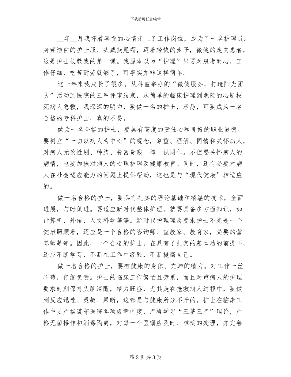 2024年护士个人年度思想工作总结三_第2页