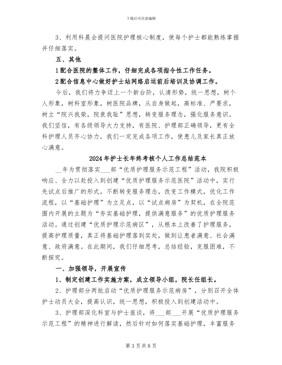2024年护士长年终考核个人工作总结范文_第3页
