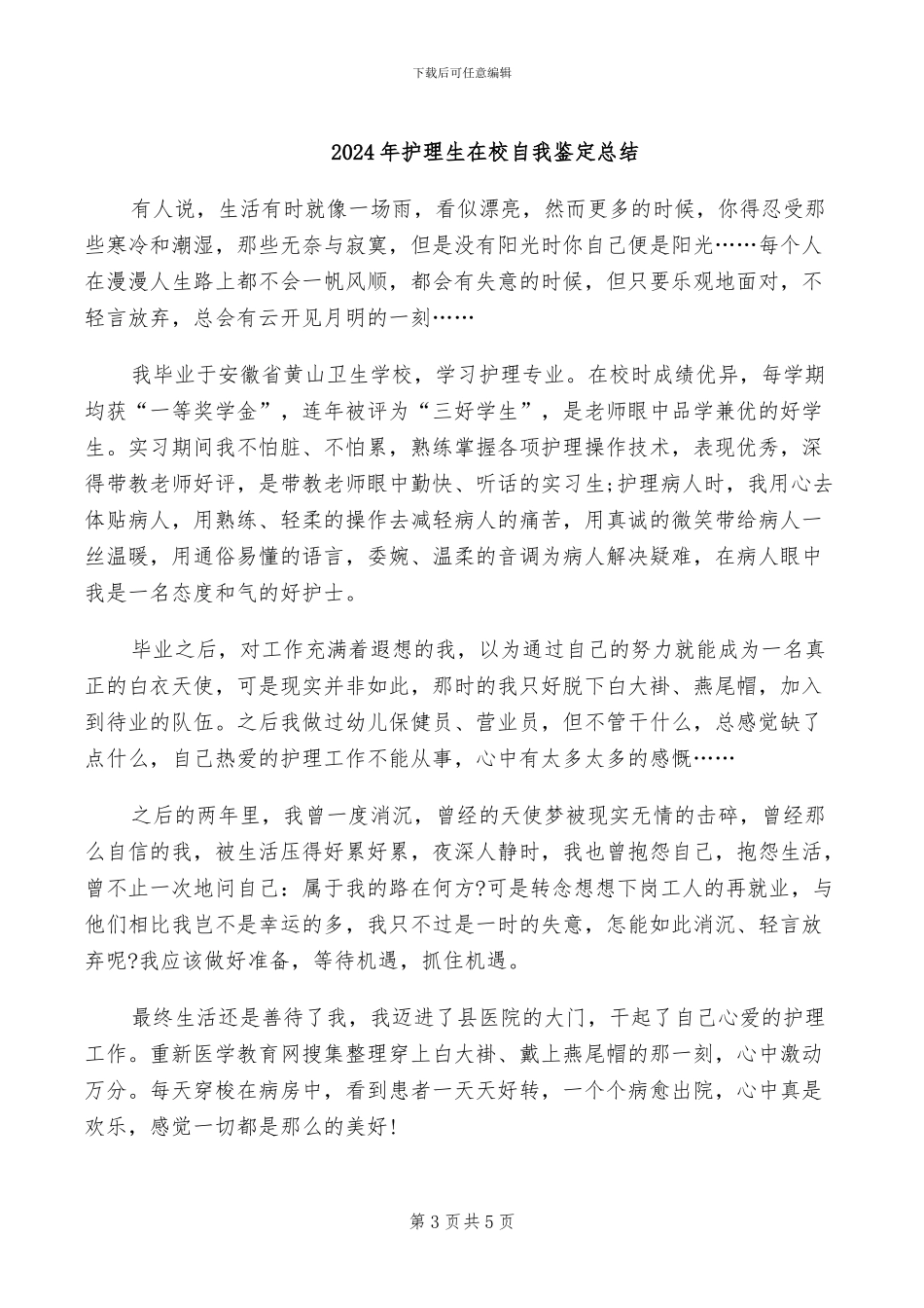 2024年护理毕业见习报告总结_第3页