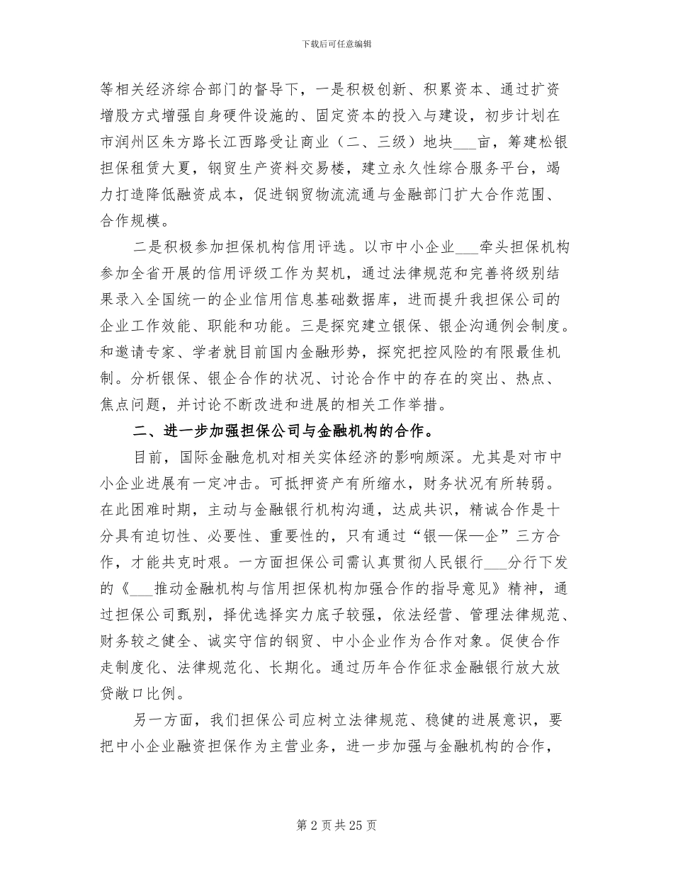2024年担保公司个人工作总结_第2页