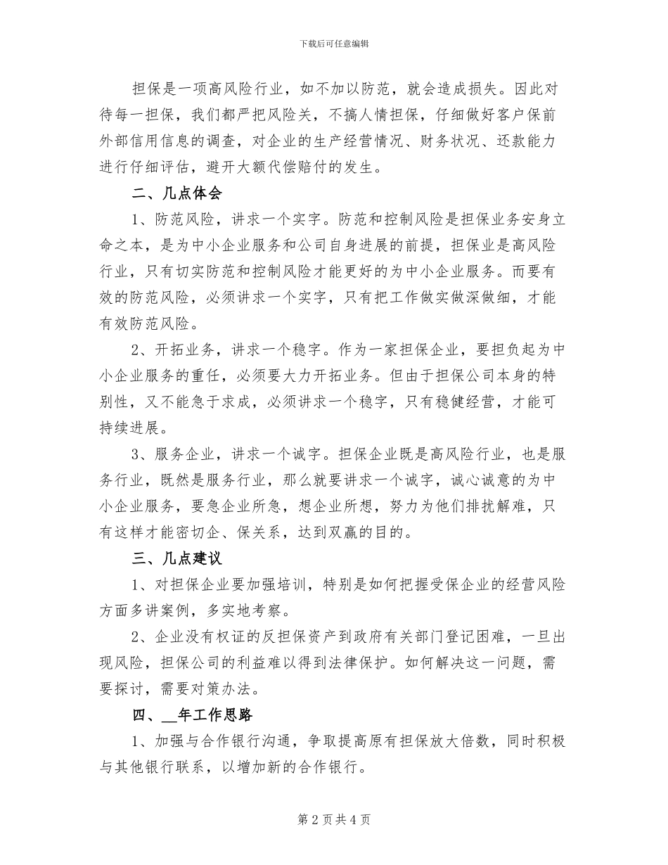 2024年担保公司年度工作小结_第2页