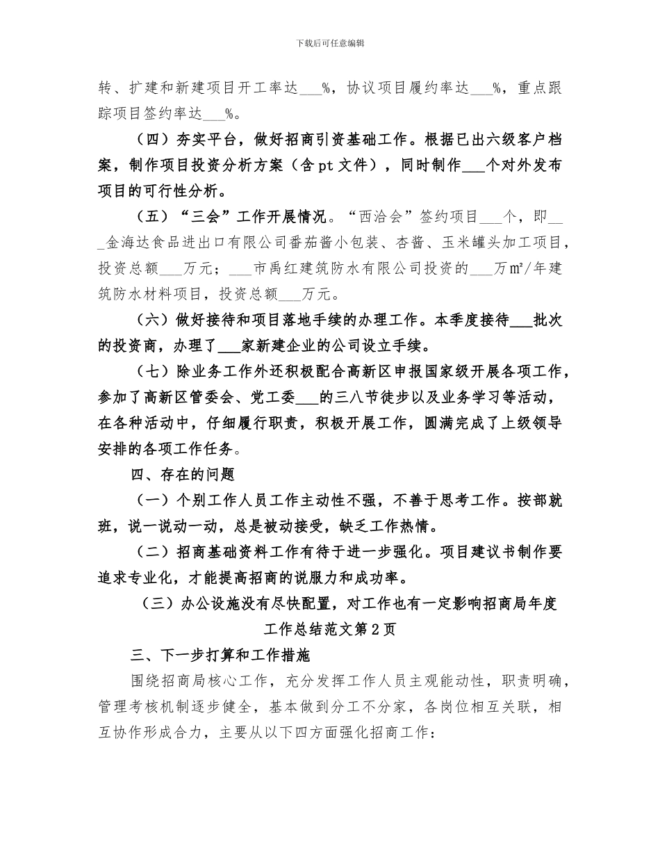 2024年招商局年度工作总结范文_第3页