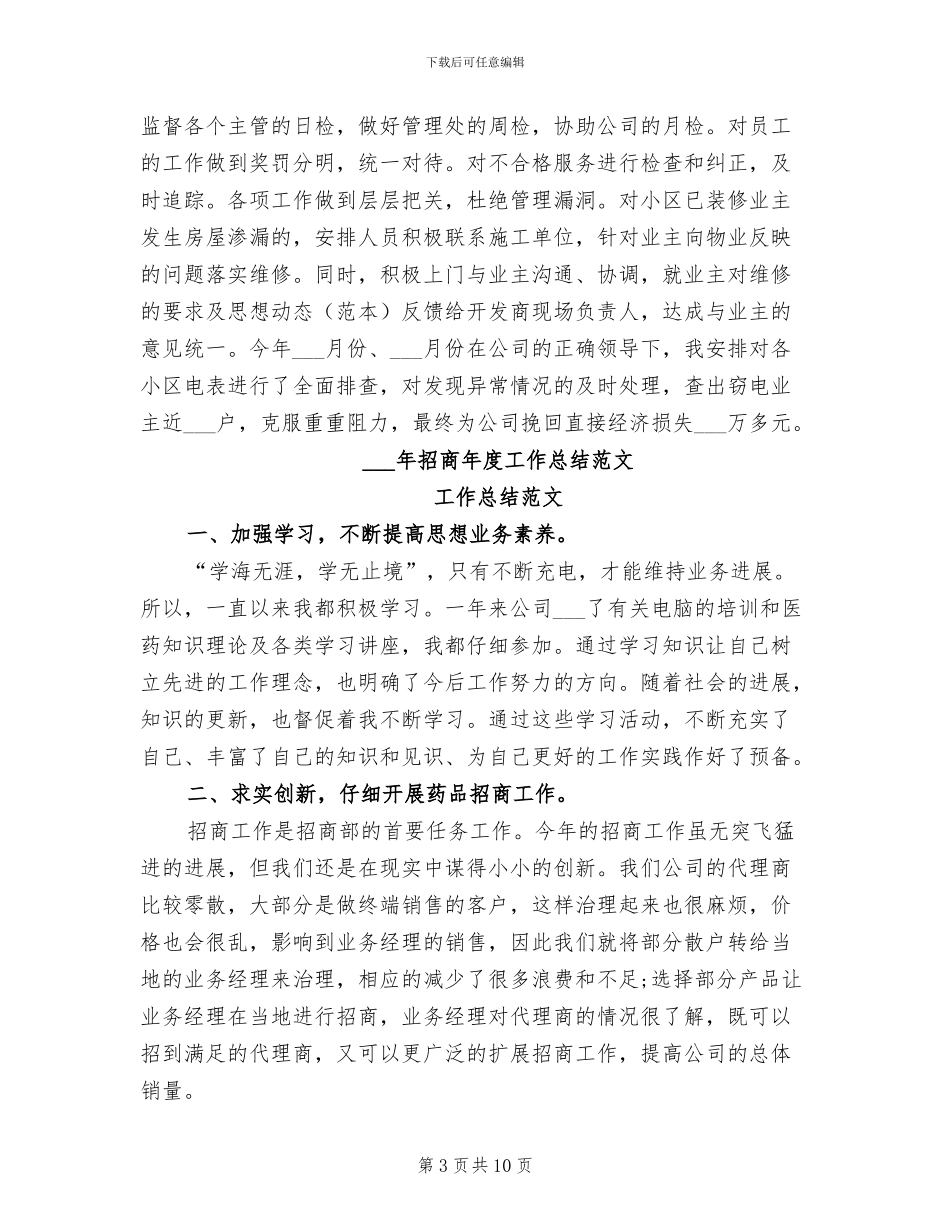 2024年招商年度工作总结_第3页