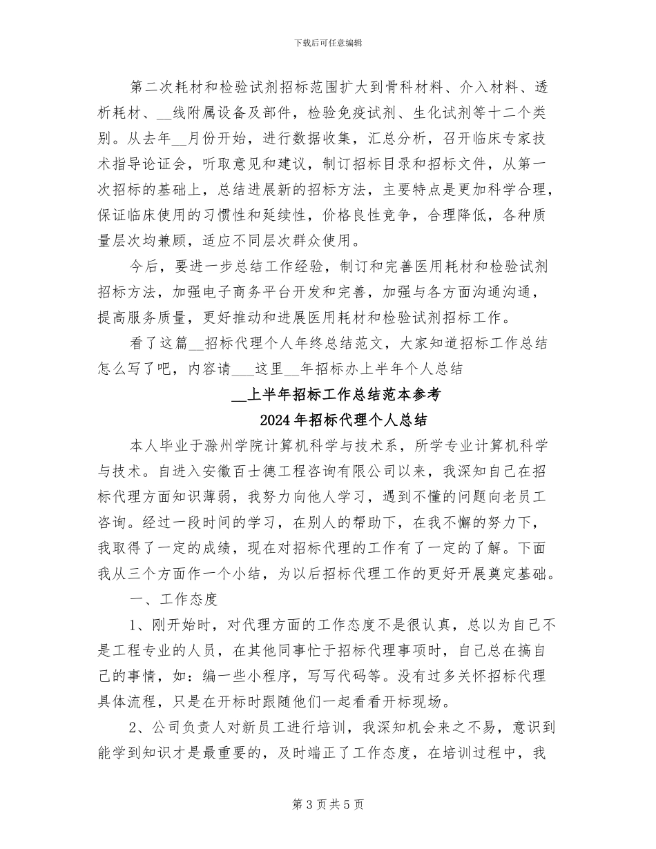 2024年招标代理个人年终总结范文_第3页
